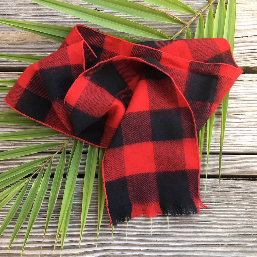 Australian Wool Plaid Buffalo Check Scarf